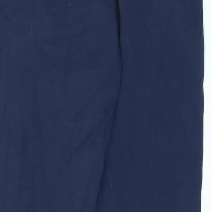 Marks and Spencer Womens Blue Viscose Trousers Size 12 L25 in Regular Drawstring