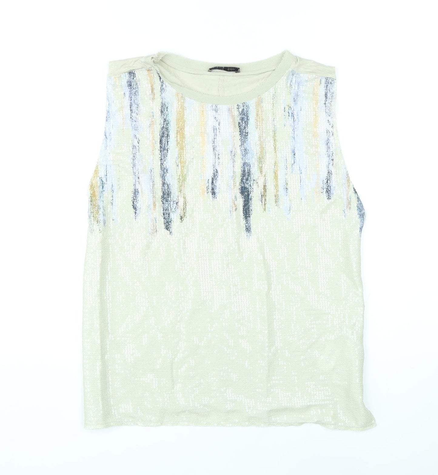 Womens UK Size S Zara Beige Basic Tank
