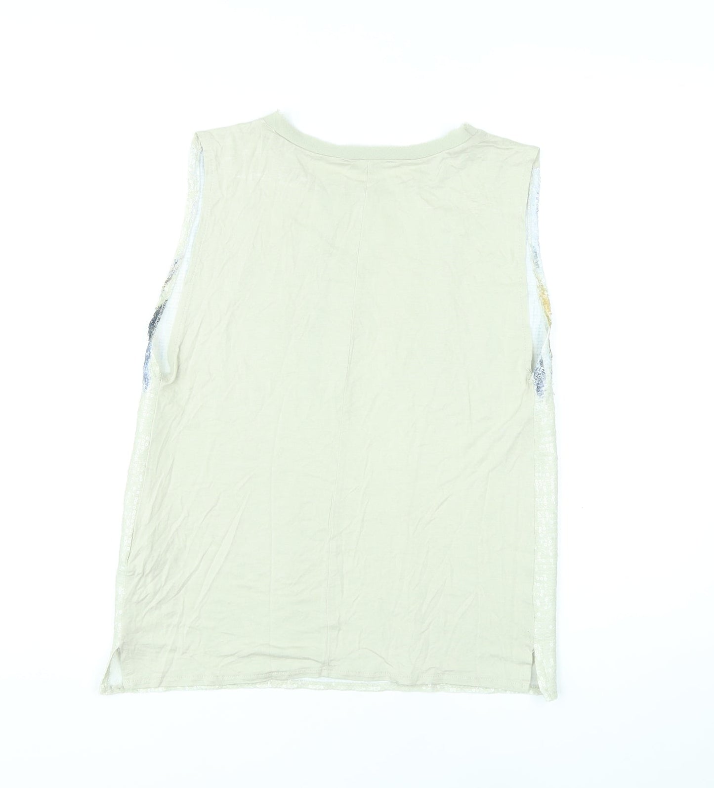 Womens UK Size S Zara Beige Basic Tank