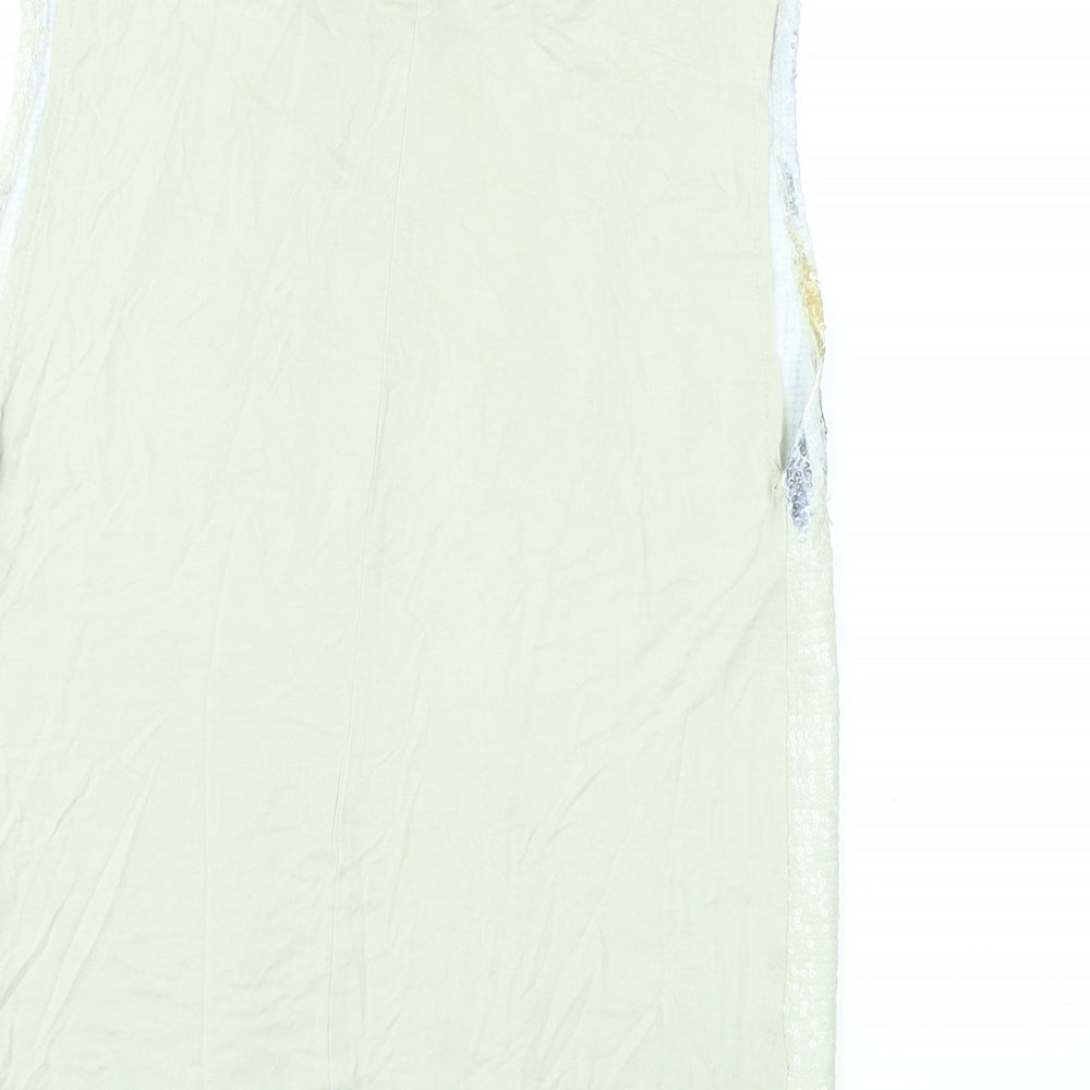 Womens UK Size S Zara Beige Basic Tank