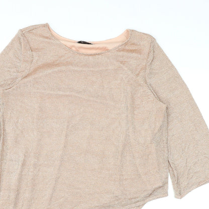 Per Una Womens Pink Viscose Basic Blouse Size 16 Round Neck