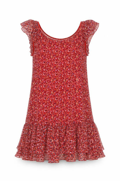 Divided by H&M Womens Red Floral Polyester A-Line Size 8 Scoop Neck Pullover
