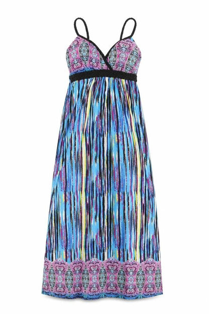 Stella Womens Multicoloured Geometric Polyester Maxi Size M V-Neck Pullover