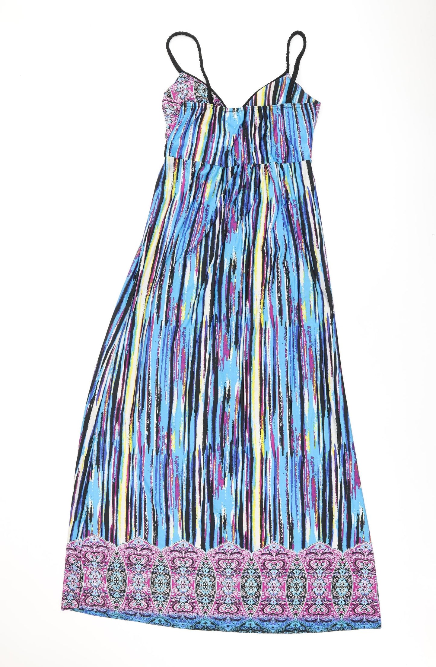 Stella Womens Multicoloured Geometric Polyester Maxi Size M V-Neck Pullover