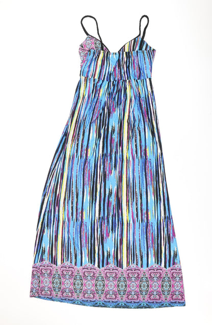 Stella Womens Multicoloured Geometric Polyester Maxi Size M V-Neck Pullover