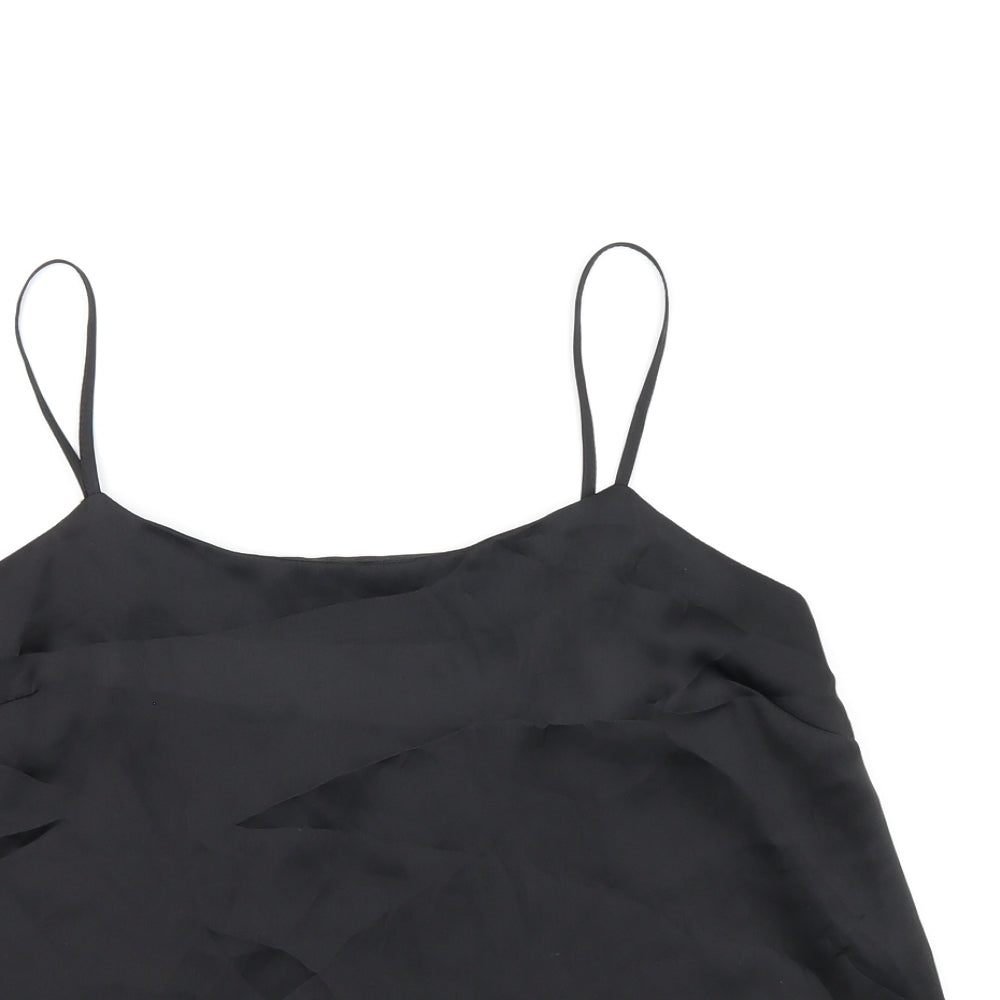 Womens UK Size 12 River Island Black Camisole T-Shirt