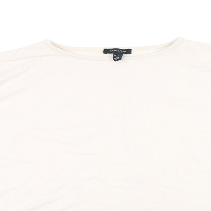 New Look Womens Pink Polyester Basic T-Shirt Size L Round Neck