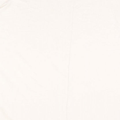 New Look Womens Pink Polyester Basic T-Shirt Size L Round Neck