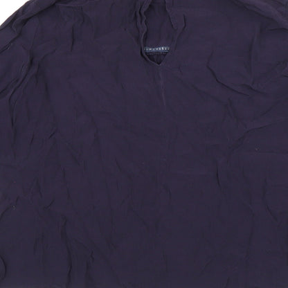 Art Love Womens Blue Viscose Basic T-Shirt Size L Round Neck