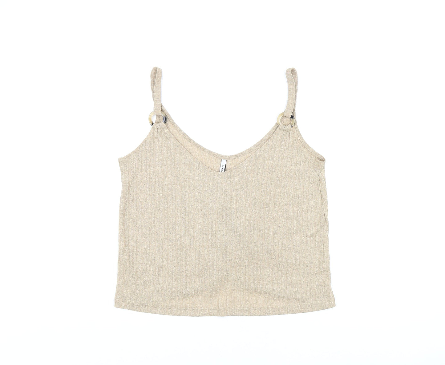 Womens UK Size S Stradivarius Beige Camisole T-Shirt