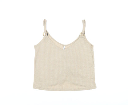 Womens UK Size S Stradivarius Beige Camisole T-Shirt
