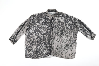 Womens UK Size 8 Religion Grey Basic Button-Up