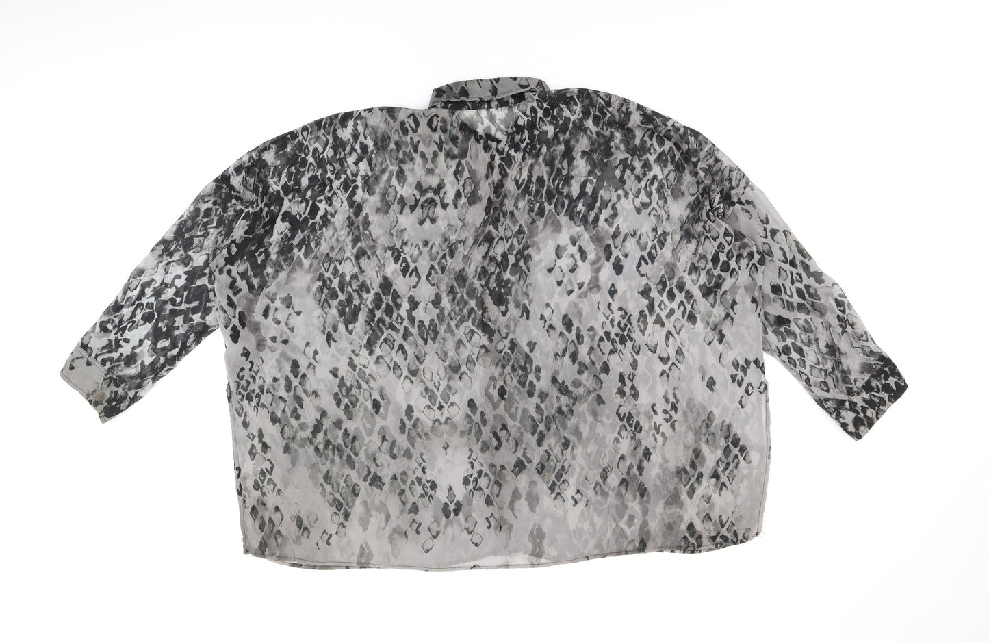 Womens UK Size 8 Religion Grey Basic Button-Up