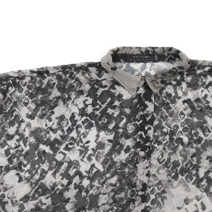 Womens UK Size 8 Religion Grey Basic Button-Up