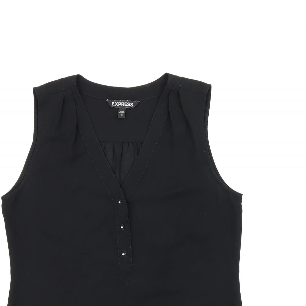 Womens UK Size XS Express Black Basic T-Shirt