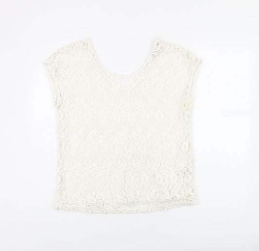 Womens UK Size 12 NEXT White Basic T-Shirt