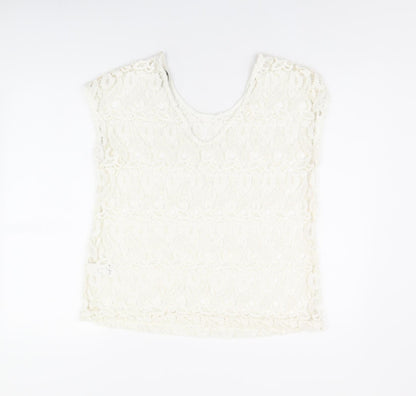 Womens UK Size 12 NEXT White Basic T-Shirt