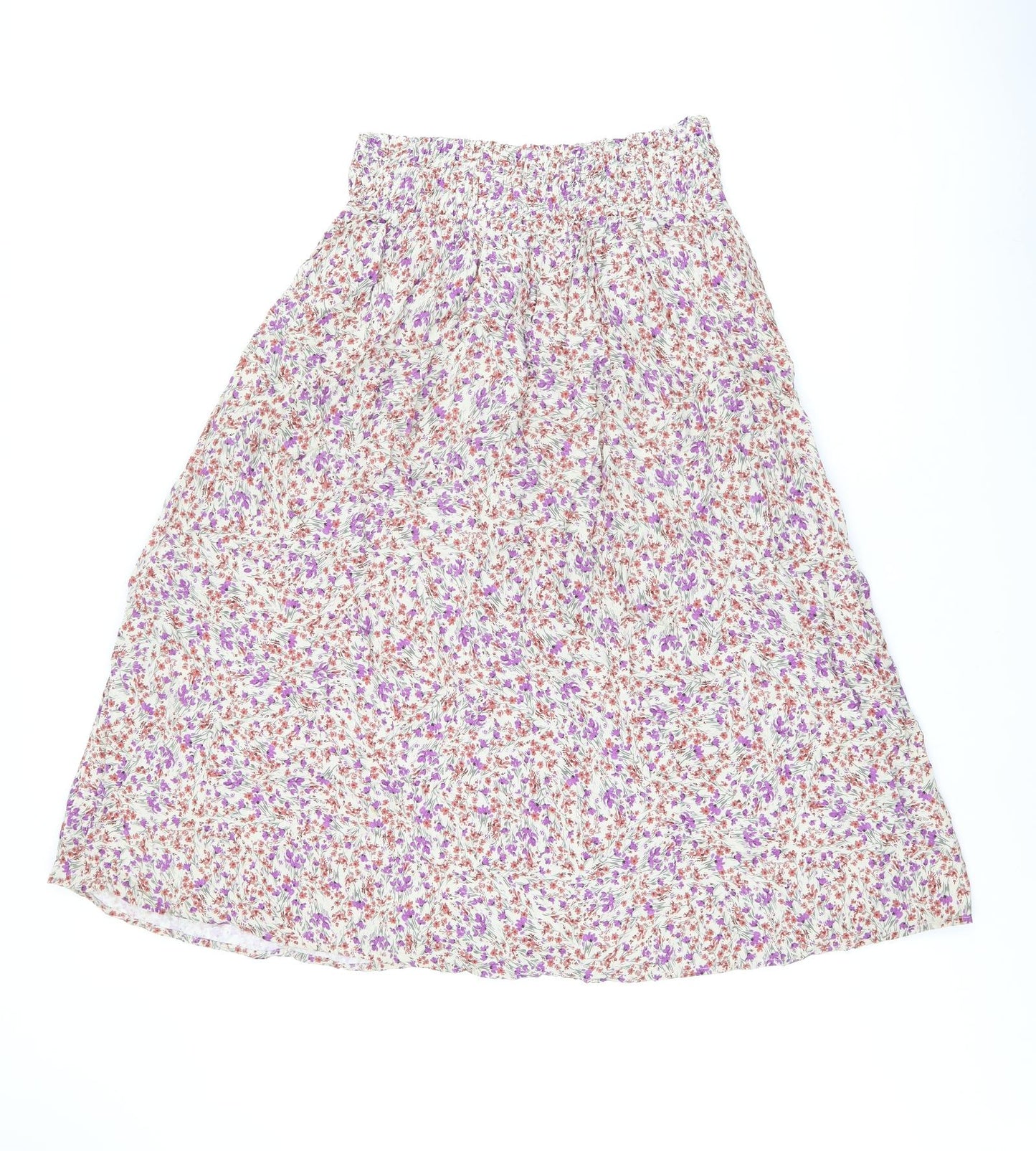 Envie de Fraise Womens Multicoloured Floral Polyester Swing Skirt Size 6 Drawstring