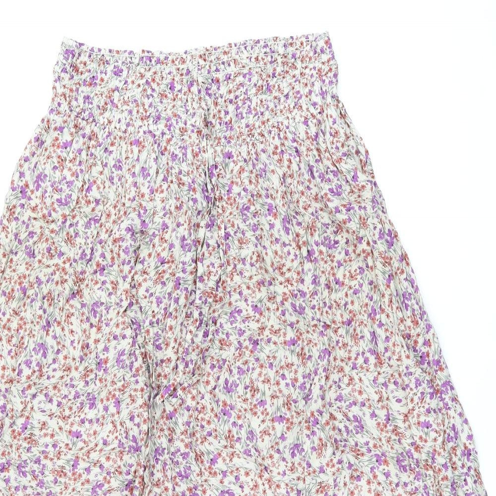 Envie de Fraise Womens Multicoloured Floral Polyester Swing Skirt Size 6 Drawstring