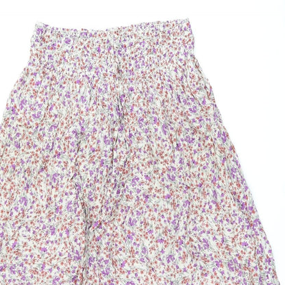 Envie de Fraise Womens Multicoloured Floral Polyester Swing Skirt Size 6 Drawstring