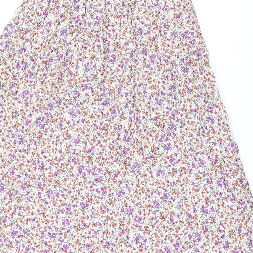 Envie de Fraise Womens Multicoloured Floral Polyester Swing Skirt Size 6 Drawstring