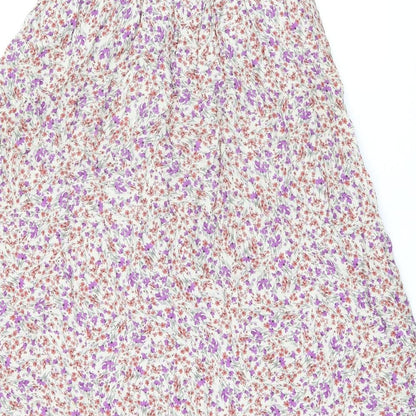Envie de Fraise Womens Multicoloured Floral Polyester Swing Skirt Size 6 Drawstring