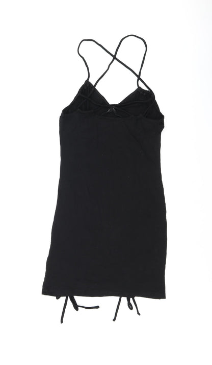 ASOS Womens Black Polyester Bodycon Size 10 V-Neck Pullover