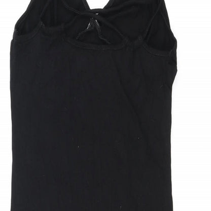 ASOS Womens Black Polyester Bodycon Size 10 V-Neck Pullover