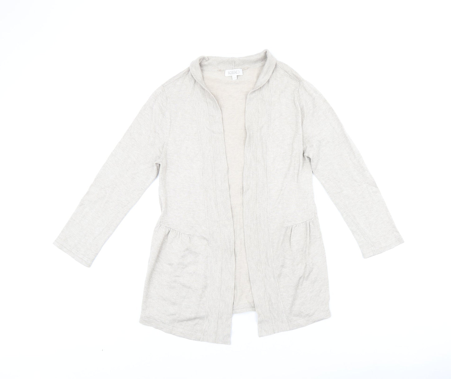 Womens UK Size 12 Kaliko Beige Cardigan Jumper