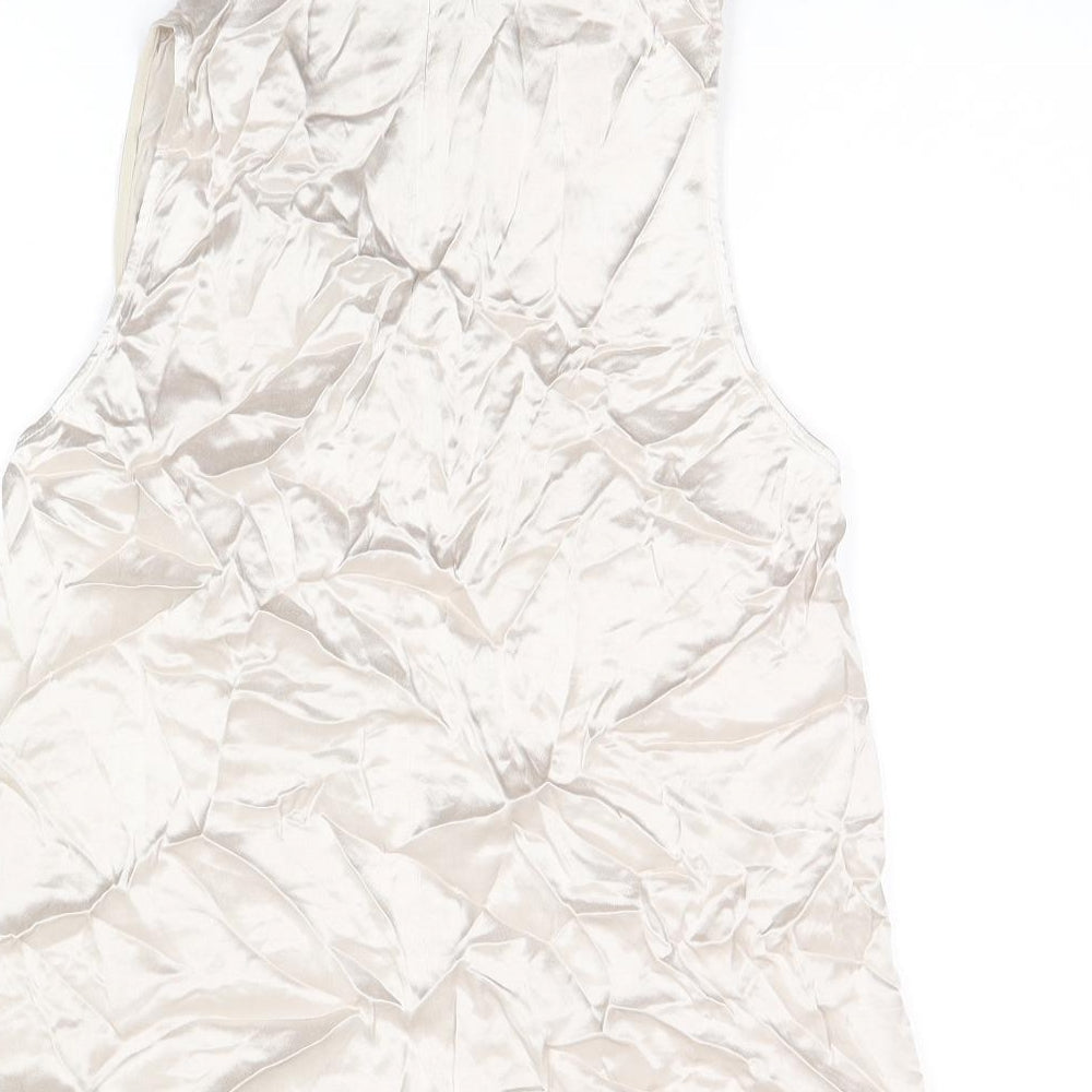 Womens UK Size S Zara Silver Basic T-Shirt