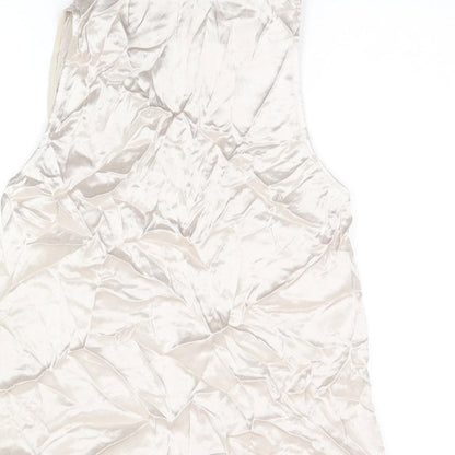 Womens UK Size S Zara Silver Basic T-Shirt
