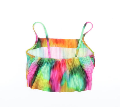 Womens UK Size M Pink Vanilla Multicoloured Camisole T-Shirt