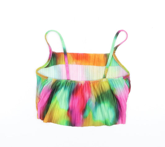 Womens UK Size M Pink Vanilla Multicoloured Camisole T-Shirt