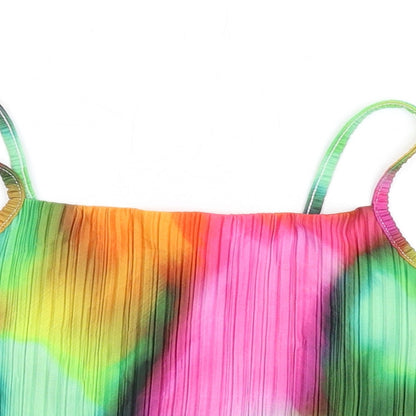 Womens UK Size M Pink Vanilla Multicoloured Camisole T-Shirt