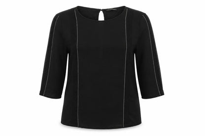 Womens UK Size S Zara Black Basic T-Shirt