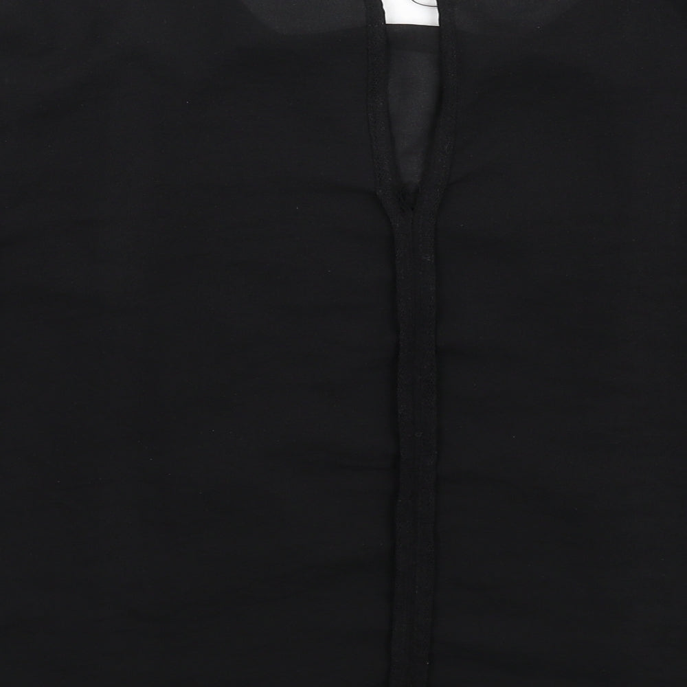 Womens UK Size S Zara Black Basic T-Shirt