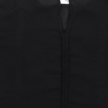 Womens UK Size S Zara Black Basic T-Shirt