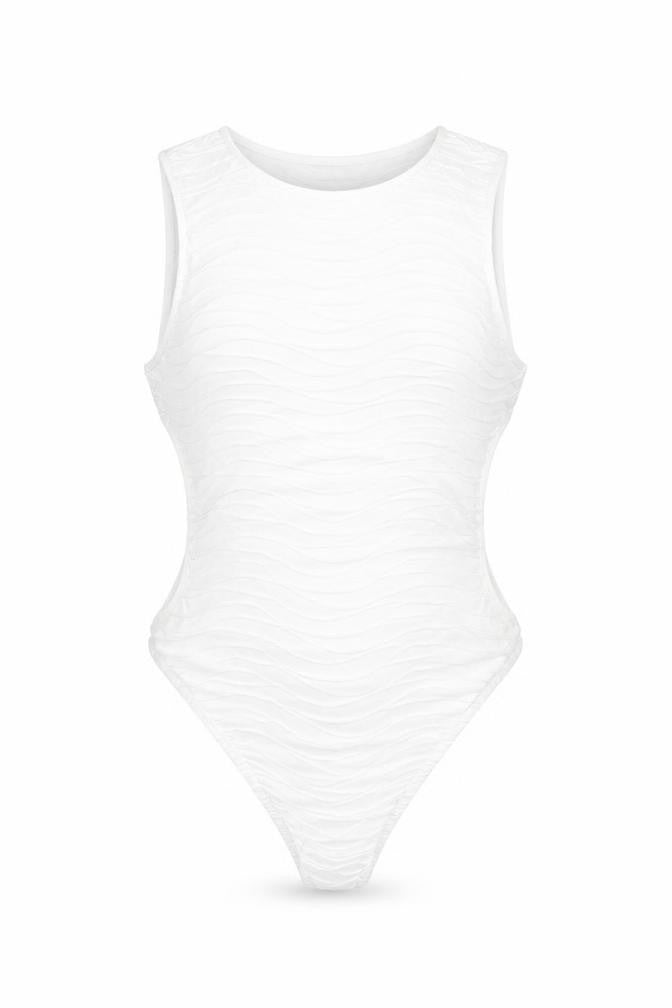 Womens UK Size 4 Boohoo One-Piece White Bodysuit