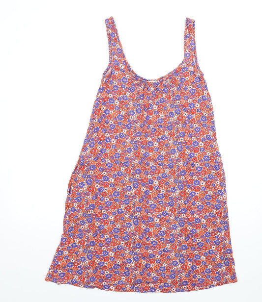 NEXT Womens Multicoloured Floral Viscose Tank Dress Size S Scoop Neck Pullover