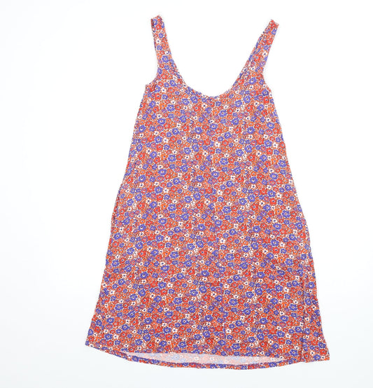 NEXT Womens Multicoloured Floral Viscose Tank Dress Size S Scoop Neck Pullover