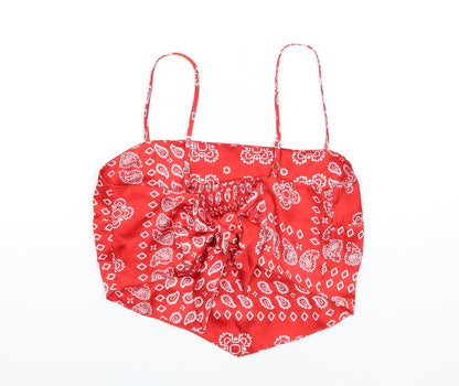 Womens UK Size L Stradivarius Red Camisole T-Shirt