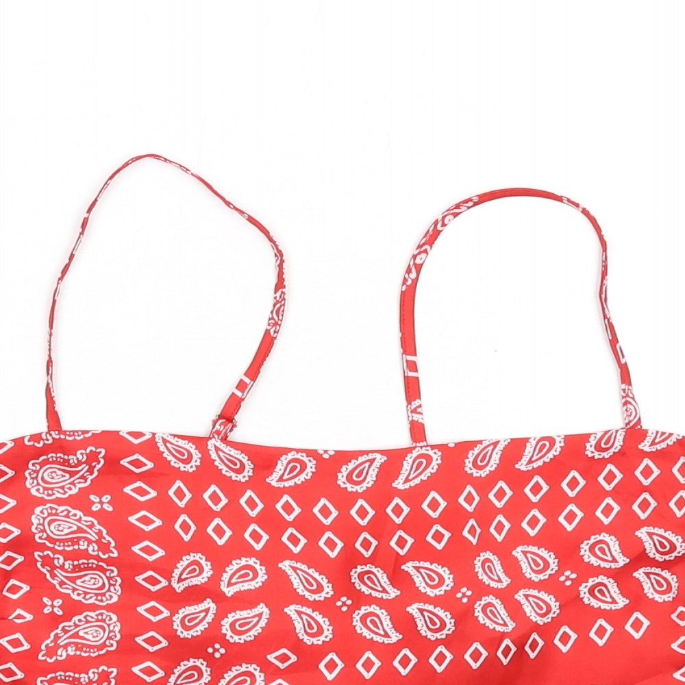 Womens UK Size L Stradivarius Red Camisole T-Shirt