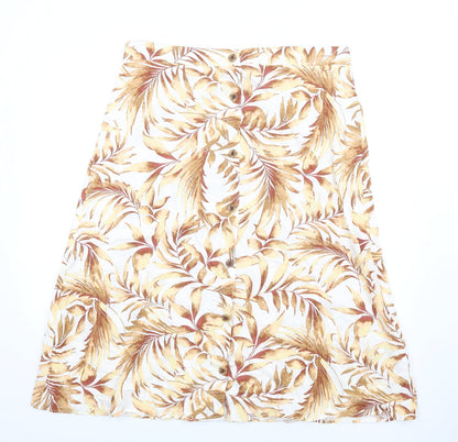 Bonmarché Womens Multicoloured Geometric Polyester A-Line Skirt Size 18