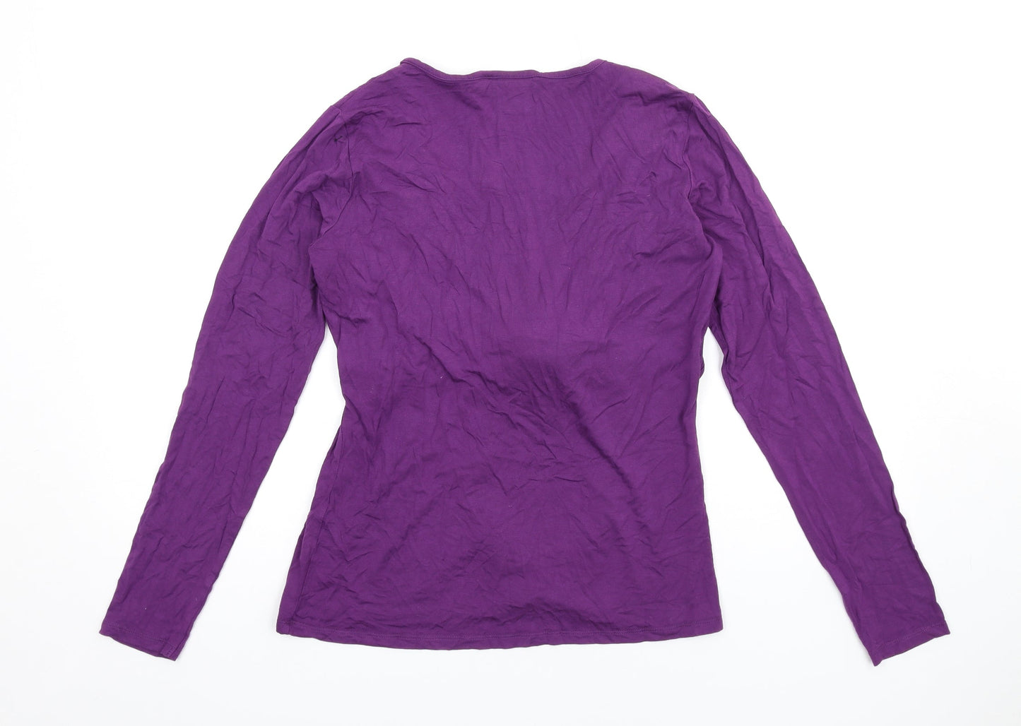 Womens UK Size M JoJo Maman Bébé Purple Basic T-Shirt