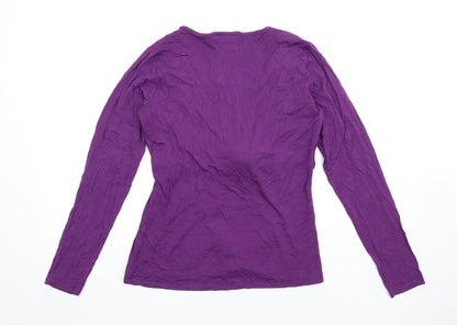 Womens UK Size M JoJo Maman Bébé Purple Basic T-Shirt