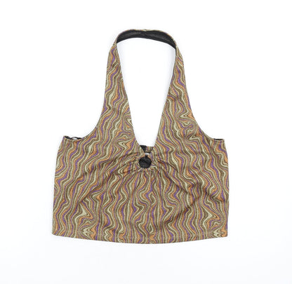 Womens UK Size L Urban Outfitters Multicoloured Cropped Tank