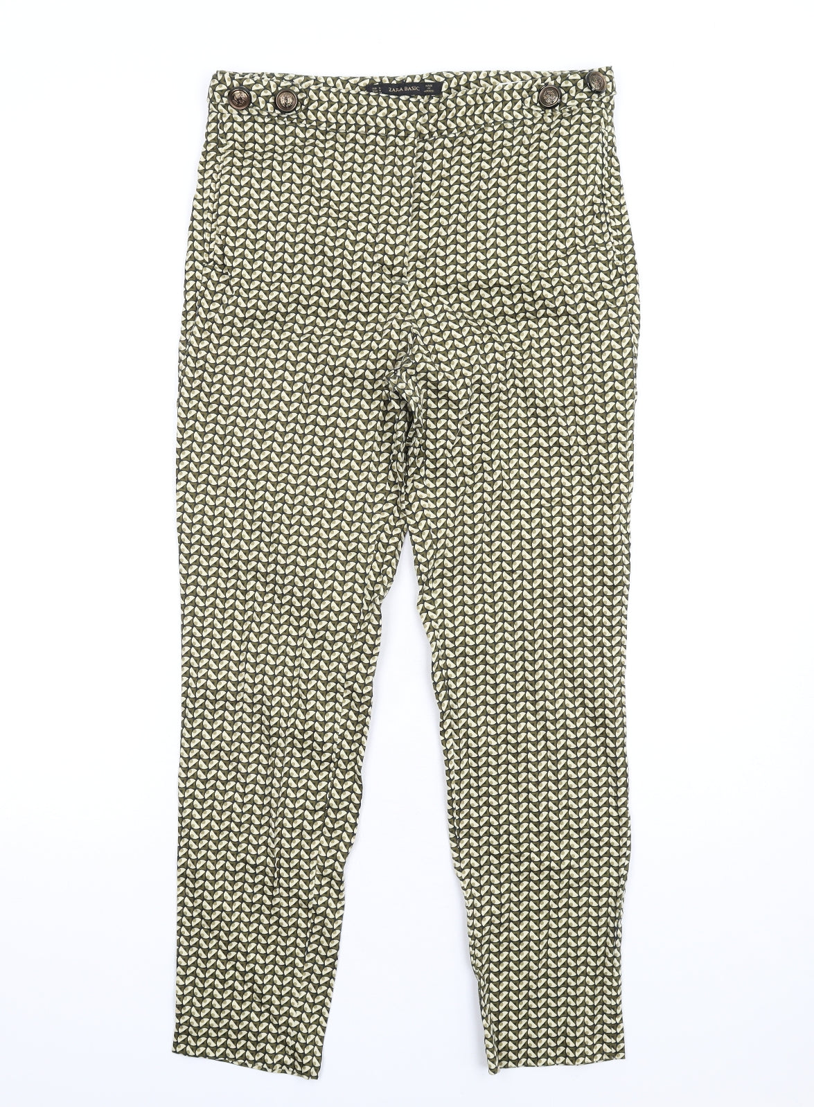 Womens UK Size M Zara Regular Fit  Green Trousers