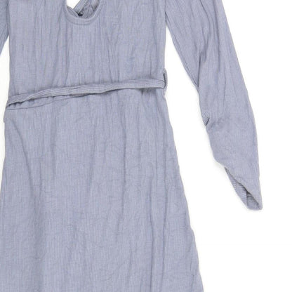 Topshop Womens Blue Viscose A-Line Size 10 V-Neck Pullover