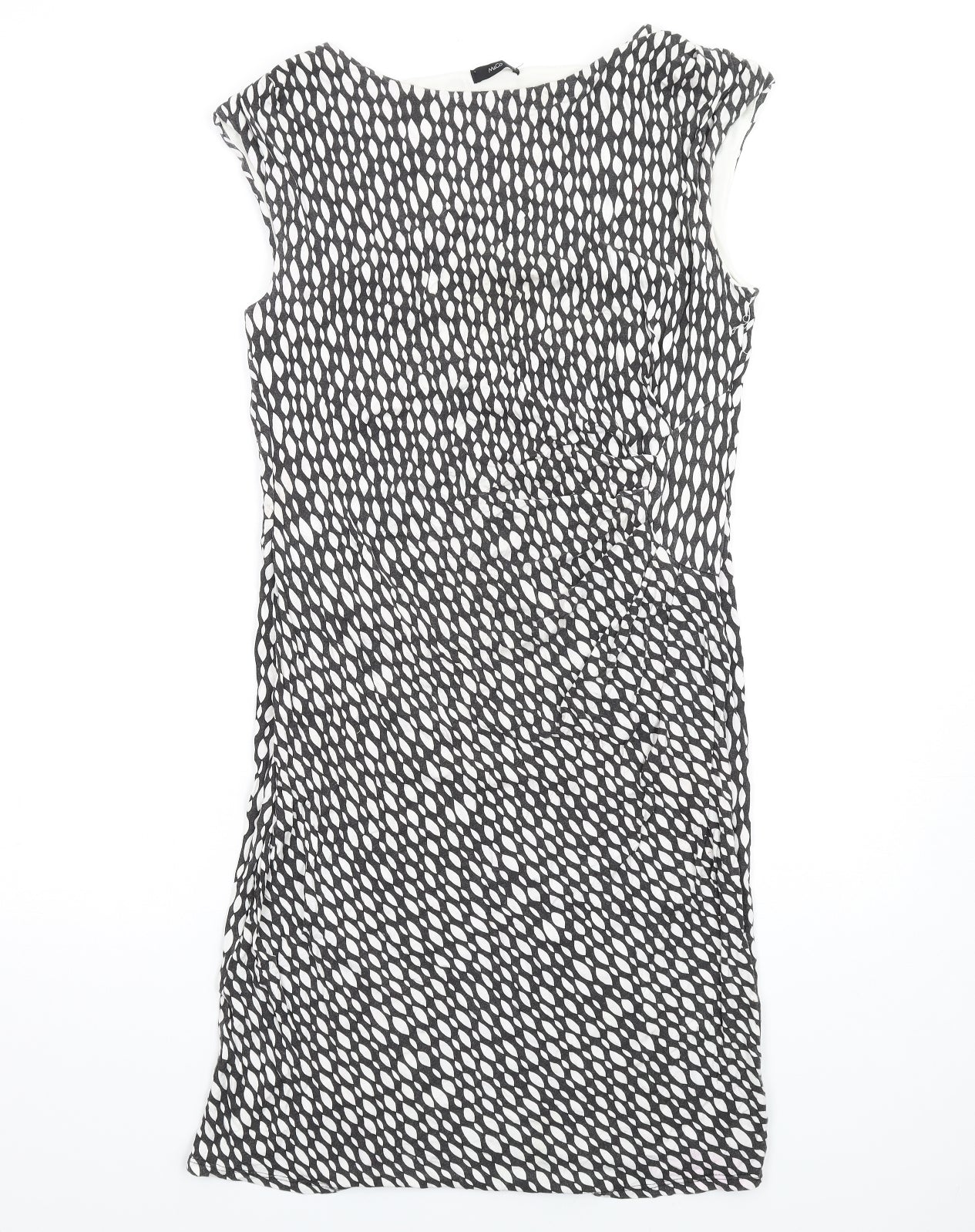M&Co Womens Black Geometric Viscose Mini Size 16 Roll Neck Pullover