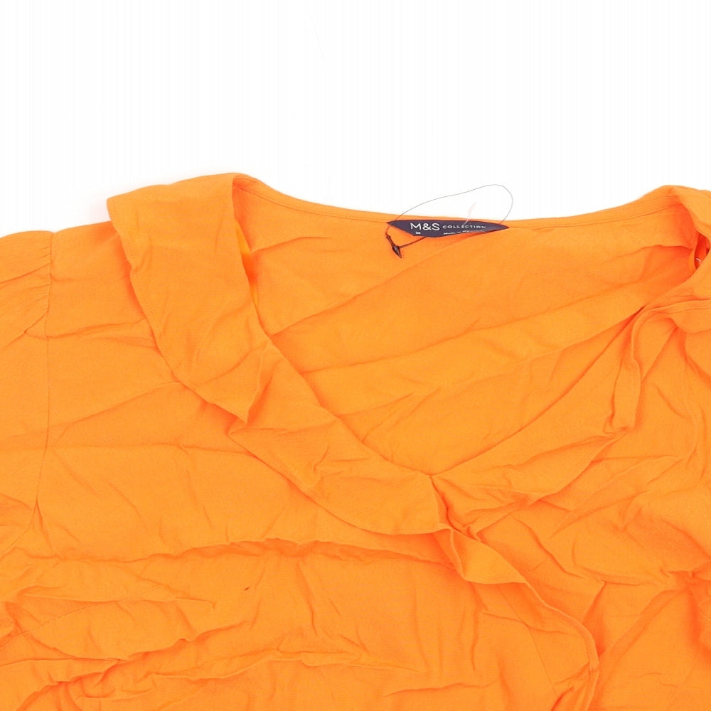 Womens UK Size 20 Marks and Spencer Orange Basic Blouse